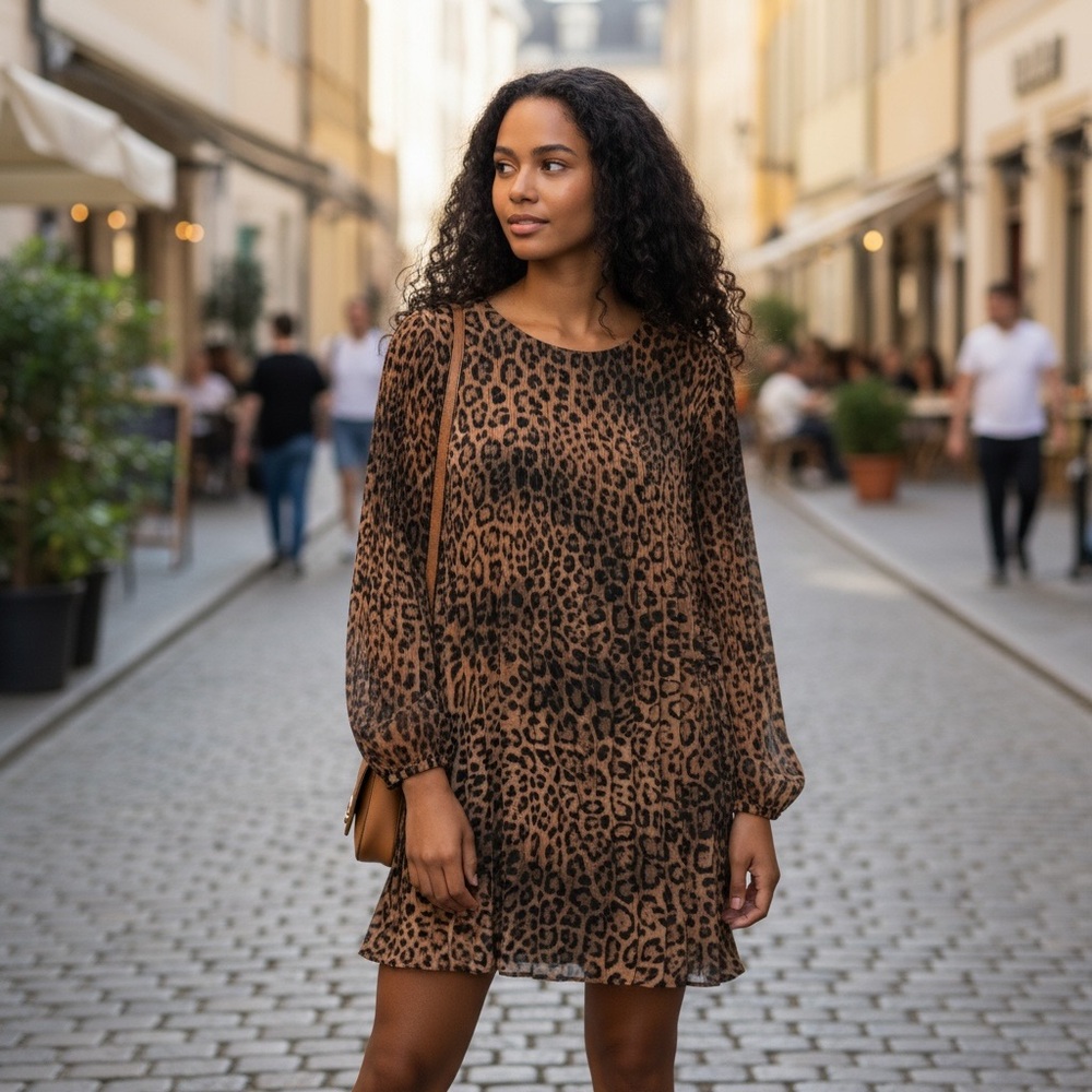 Zara TRF Collection Animal Print Dress - Picture 2 of 7